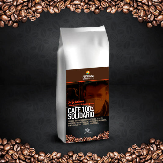 Café Solidario etiqueta Abrazarte